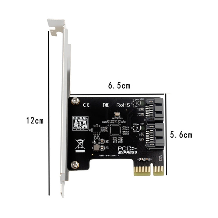 Lisslune | PCIE 2 Port SATA 3.0 Expansion Card 6Gbps Computer Desktop Housing Expansion Card