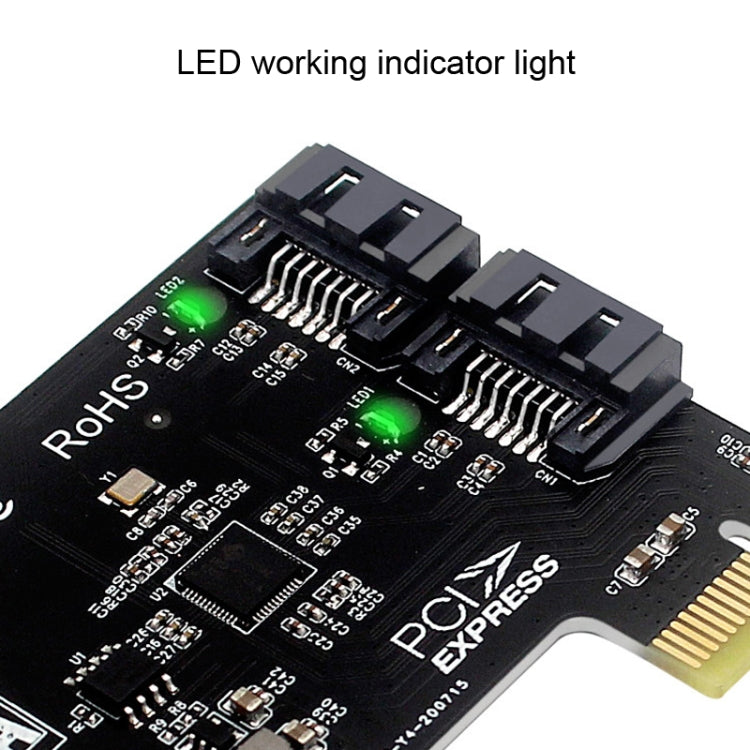 Lisslune | PCIE 2 Port SATA 3.0 Expansion Card 6Gbps Computer Desktop Housing Expansion Card