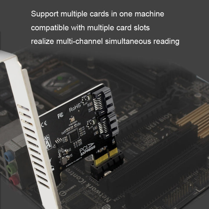 Lisslune | PCIE 2 Port SATA 3.0 Expansion Card 6Gbps Computer Desktop Housing Expansion Card