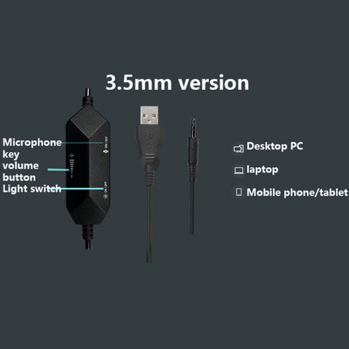 Lisslune | Ajazz AX368 Computer Game Audio Recognition RGB Headset 3.5mm Version (Black)