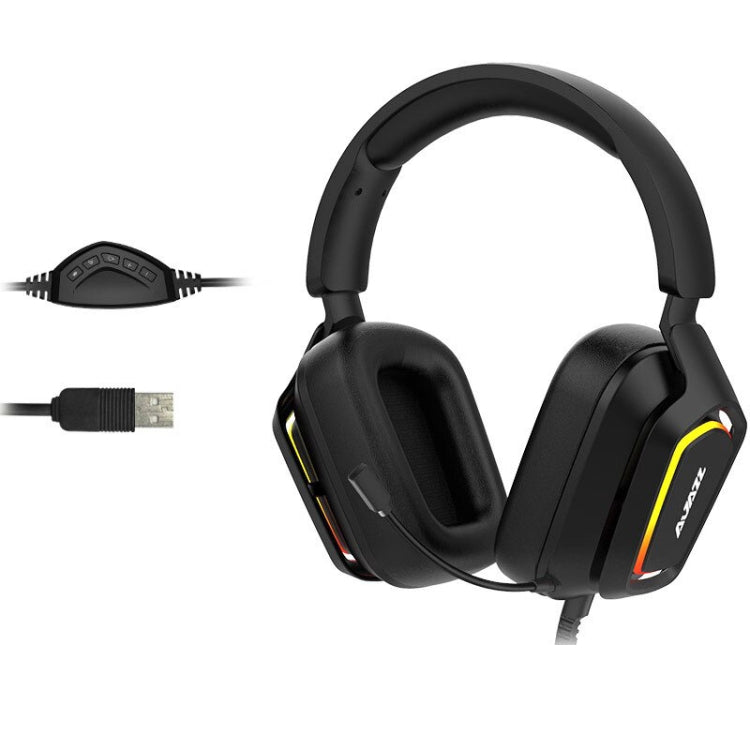 Lisslune | Ajazz AX368 Computer Game Audio Recognition RGB Headset 7.1 Channel Version (Black)