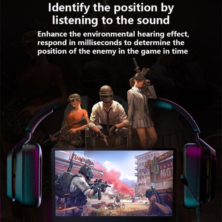 Lisslune | Ajazz AX368 Computer Game Audio Recognition RGB Headset 3.5mm Version (Black)