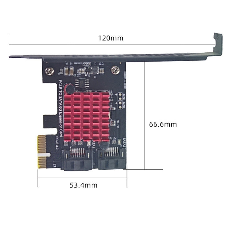 Lisslune | PCI-E 1X GEN3 to SATA3.0 expansion card 2 ports 6Gbps transfer expansion IPFS hard drive