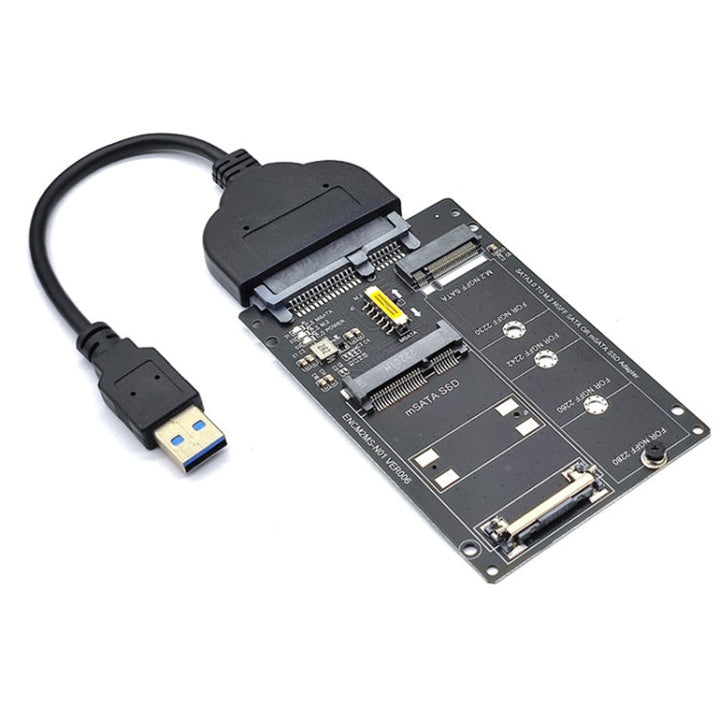 Lisslune | SATA 22PIN to MSATA or M.2 NGFF SATA card 2 in 1 SSD converter card with USB 3.0 cable