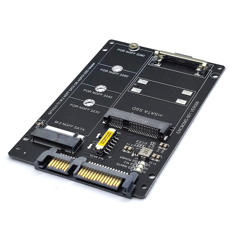 Lisslune | SATA 22PIN to MSATA or M.2 NGFF SATA card 2 in 1 SSD converter card with USB 3.0 cable