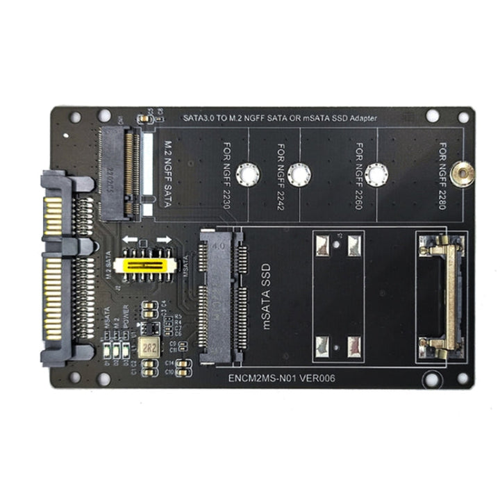 Lisslune | SATA 22PIN to MSATA or M.2 NGFF SATA card 2 in 1 SSD converter card with USB 3.0 cable