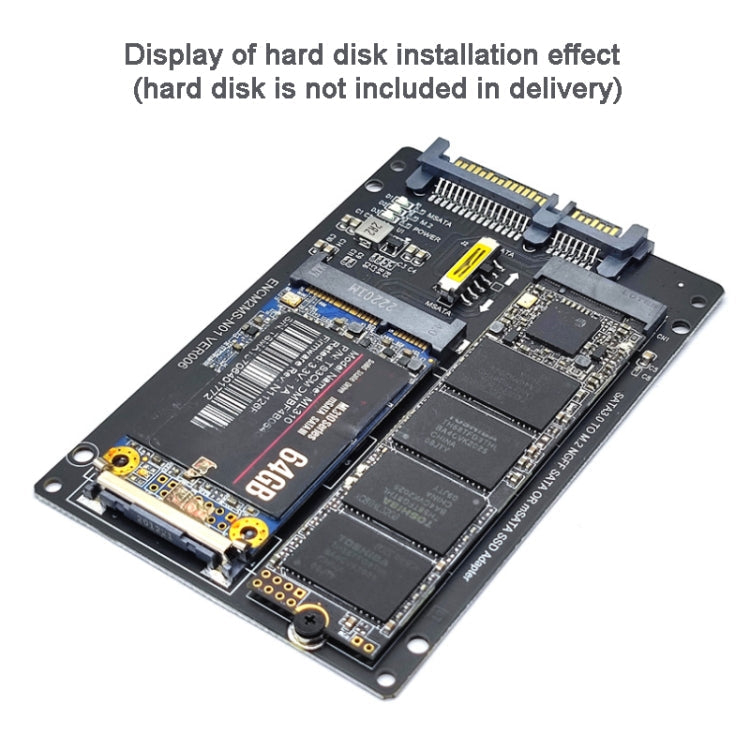 Lisslune | SATA 22PIN to MSATA or M.2 NGFF SATA card 2 in 1 SSD converter card with USB 3.0 cable