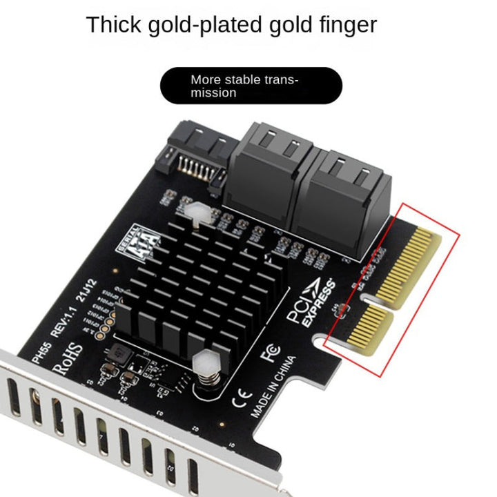 Lisslune | PCI-E to 5 SATA 3.0 Expansion Card (Semi High Baffle)