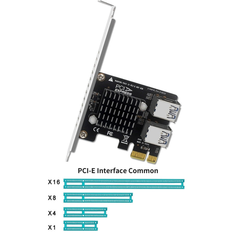 Lisslune | PCIE to PCI-E4 Port USB3.0 Expansion Card Graphics Card Extension (Full Height Baffle)
