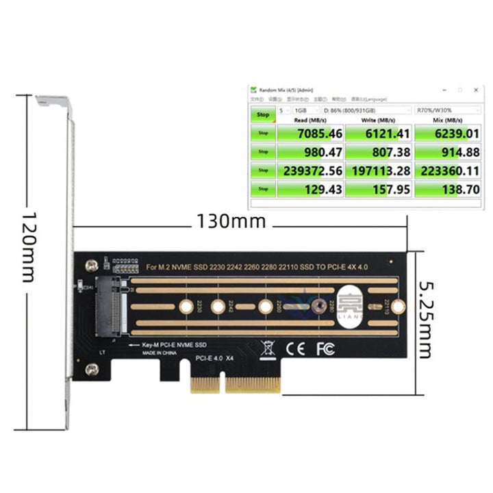 Lisslune | 2pcs M.2 Riser Card NVMe SSD to PCI-E X4 4.0 GEN4 (Black)