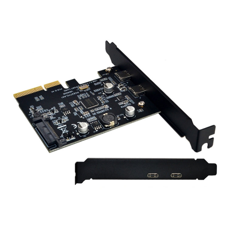 Lisslune | PCI-E 4X to USB3.1 Dual USB-C/Type-C Port 10Gbps expansion card with ASMedia ASM3142 chip