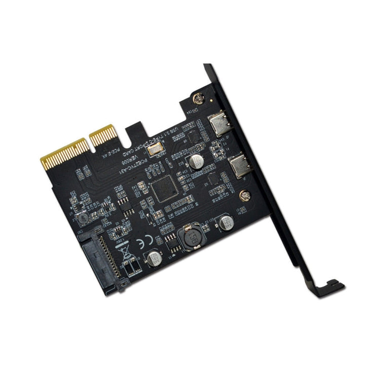 Lisslune | PCI-E 4X to USB3.1 Dual USB-C/Type-C Port 10Gbps expansion card with ASMedia ASM3142 chip