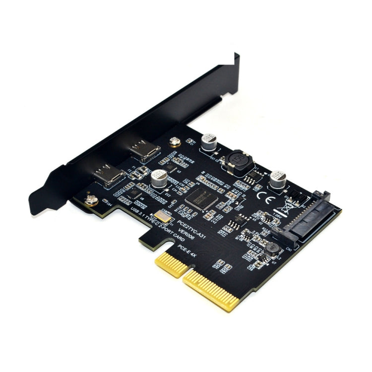 Lisslune | PCI-E 4X to USB3.1 Dual USB-C/Type-C Port 10Gbps expansion card with ASMedia ASM3142 chip