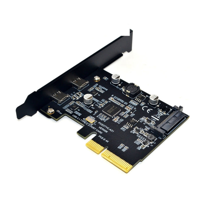 Lisslune | PCI-E 4X to USB3.1 Dual USB-C/Type-C Port 10Gbps expansion card with ASMedia ASM3142 chip