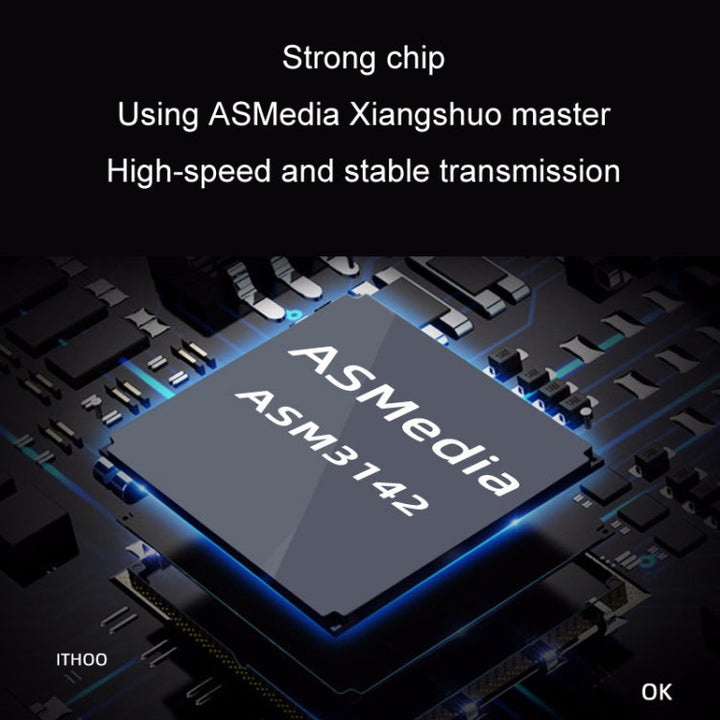 Lisslune | USB3.2 expansion card GEN2 Type-A connection ASMedia ASM3142 transfer 10Gbps (Black)