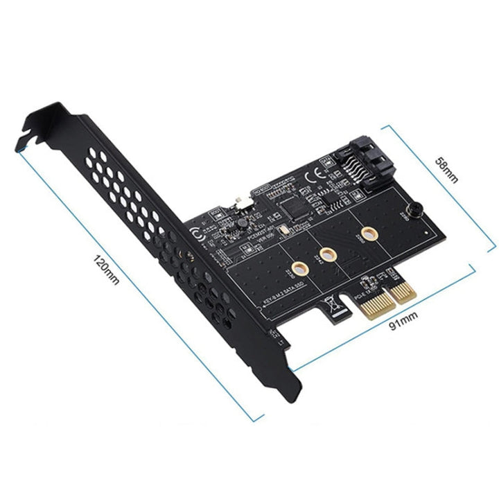 Lisslune | PCI-E to SATA3.0+M2 NGFF expansion card 6G hard drive transfer card (Black)