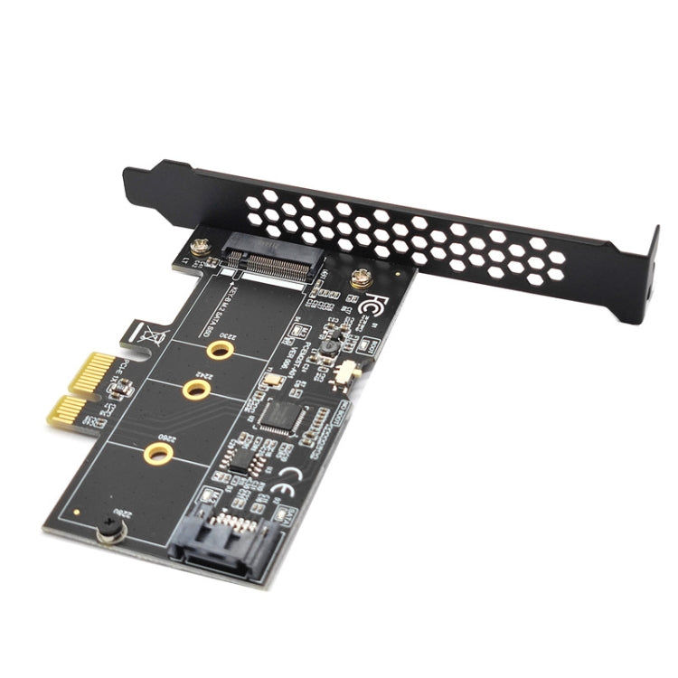 Lisslune | PCI-E to SATA3.0+M2 NGFF expansion card 6G hard drive transfer card (Black)