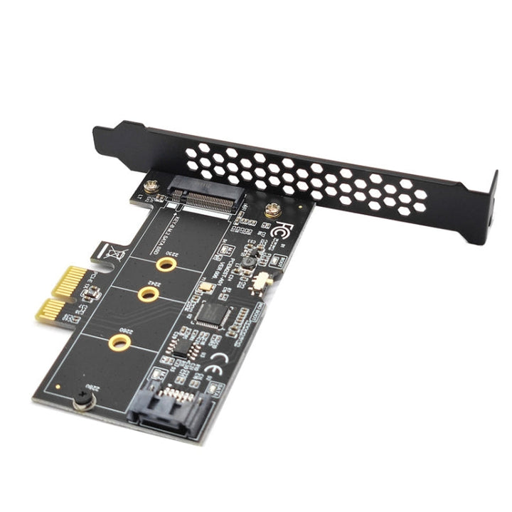 Lisslune | PCI-E to SATA3.0+M2 NGFF expansion card 6G hard drive transfer card (Black)