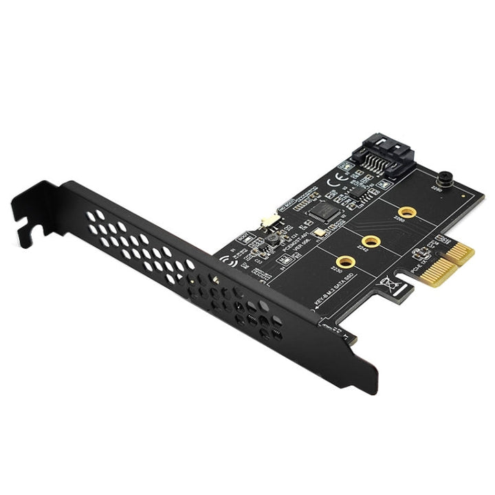 Lisslune | PCI-E to SATA3.0+M2 NGFF expansion card 6G hard drive transfer card (Black)