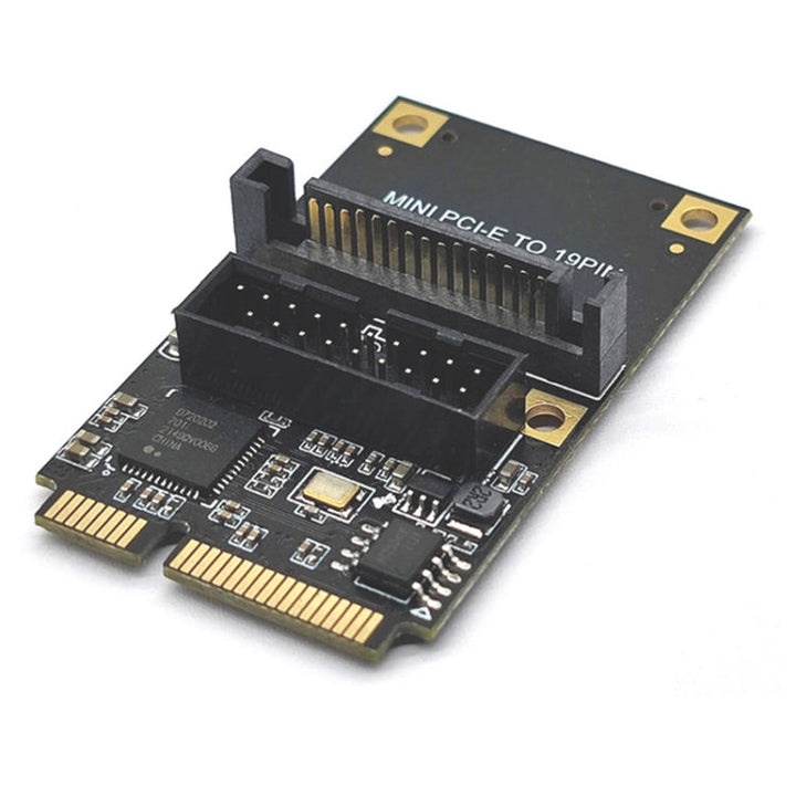 Lisslune | Mini PCI-E to USB3.2 GEN1 Front 19Pin 2 Ports Transfer Card supports Half High SATA