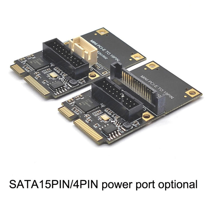 Lisslune | Mini PCI-E to USB3.2 GEN1 Front 19Pin 2 Ports Transfer Card supports Half High SATA