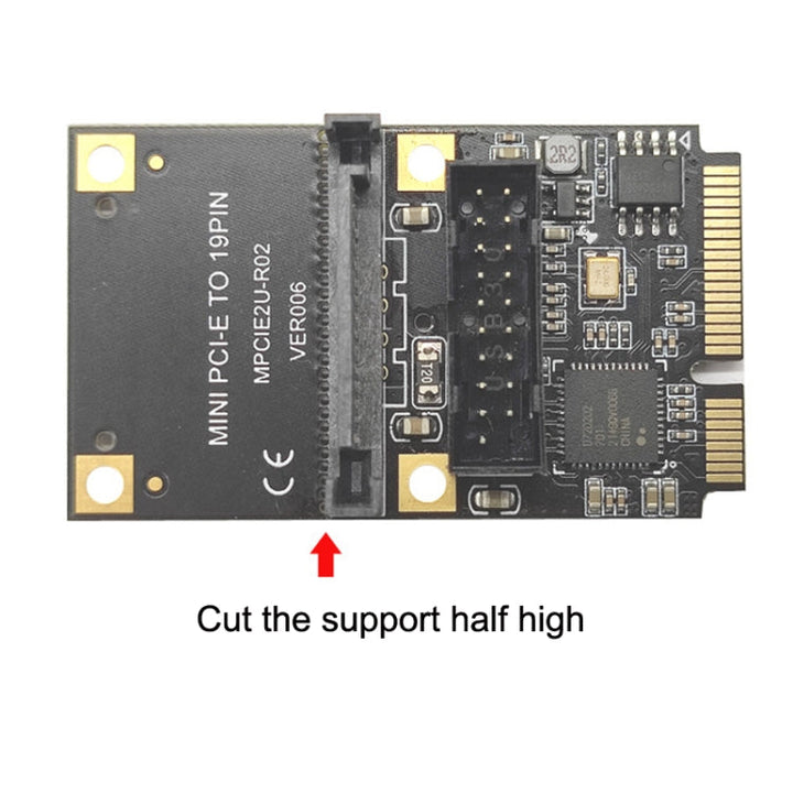 Lisslune | Mini PCI-E to USB3.2 GEN1 Front 19Pin 2 Ports Transfer Card supports Half High SATA