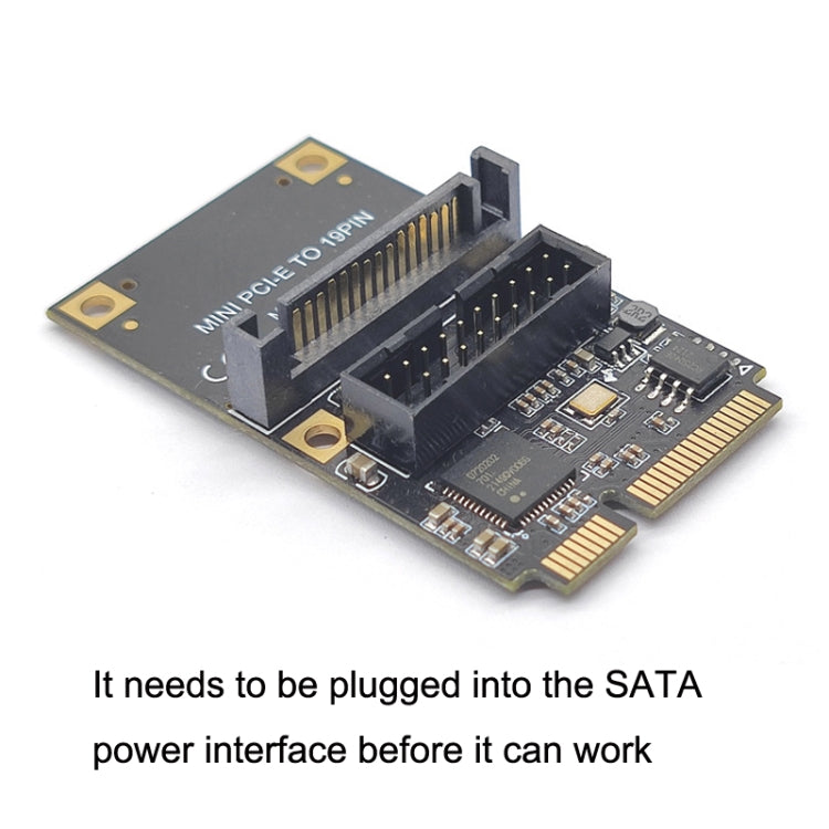 Lisslune | Mini PCI-E to USB3.2 GEN1 Front 19Pin 2 Ports Transfer Card supports Half High SATA