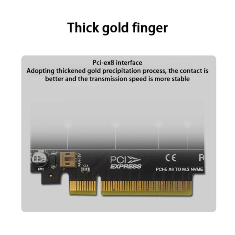 Lisslune | PCI-E X8 Double Disk Transfer Card NVME M.2 MKEY SSD RAID Array Expansion Adapter(PH45)