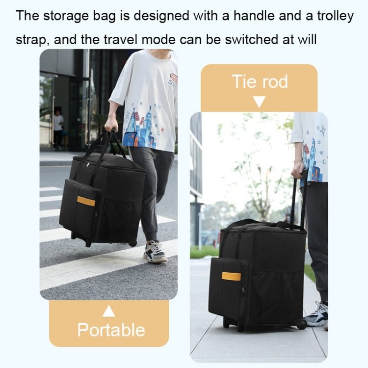 Lisslune | BUBM Computer Host Removable Trolley Shockproof Waterproof Storage Bag With Wheels, Size: 27 inches (Black)