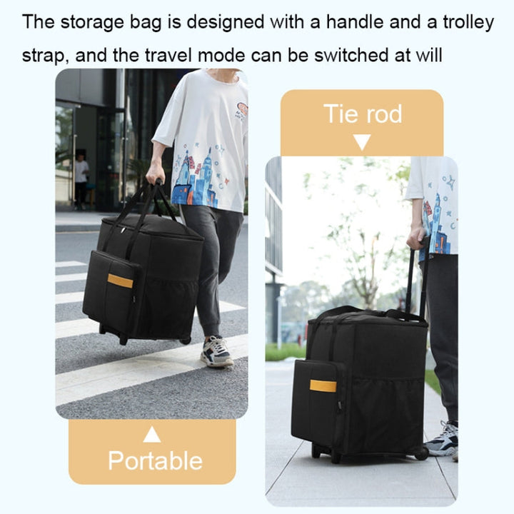 Lisslune | BUBM Computer Host Removable Trolley Shockproof Waterproof Storage Bag With Wheels, Size: 27 inches (Black)
