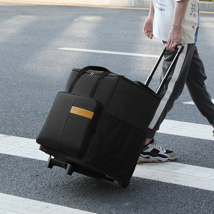 Lisslune | BUBM Computer Host Removable Trolley Shockproof Waterproof Storage Bag With Wheels, Size: 27 inches (Black)