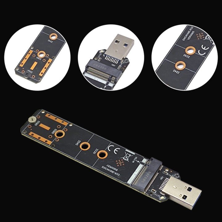 Lisslune | USB3.1 10Gbps GEN2 to NVME SATA Dual Protocol M.2 SSD Riser Card