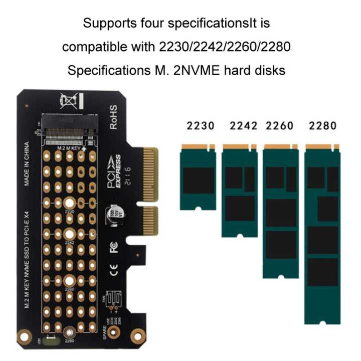 Lisslune | 5pcs NVME Transfer Card M.2 To PCIE3.0/4.0 Full Speed X4 Expansion Card, Style: Full Height