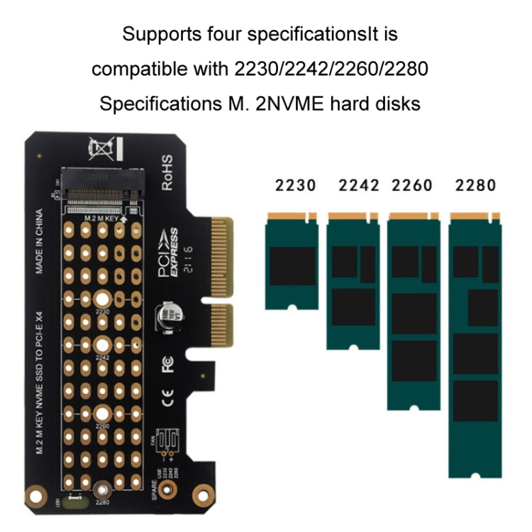 Lisslune | 5pcs NVME transfer card M.2 to PCIE3.0/4.0 full data X4 expansion card, style: half height