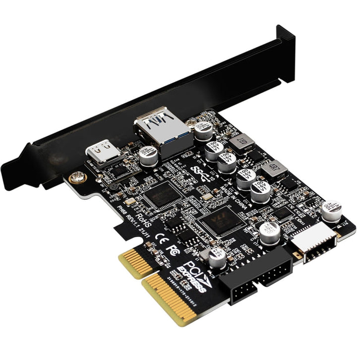 Lisslune | PCIE 3.0 to USB 3.2 expansion card Type-C port front Type-E expansion riser card (PH68)