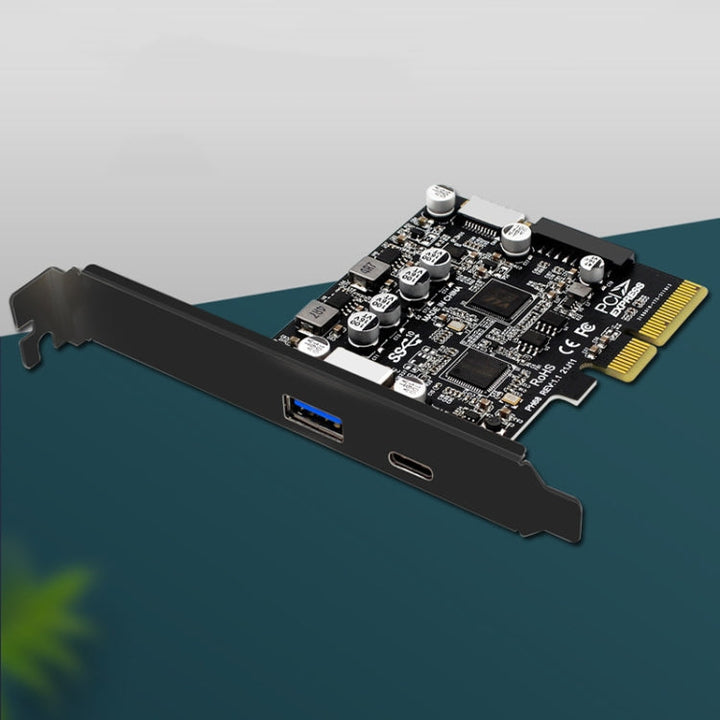 Lisslune | PCIE 3.0 to USB 3.2 expansion card Type-C port front Type-E expansion riser card (PH68)
