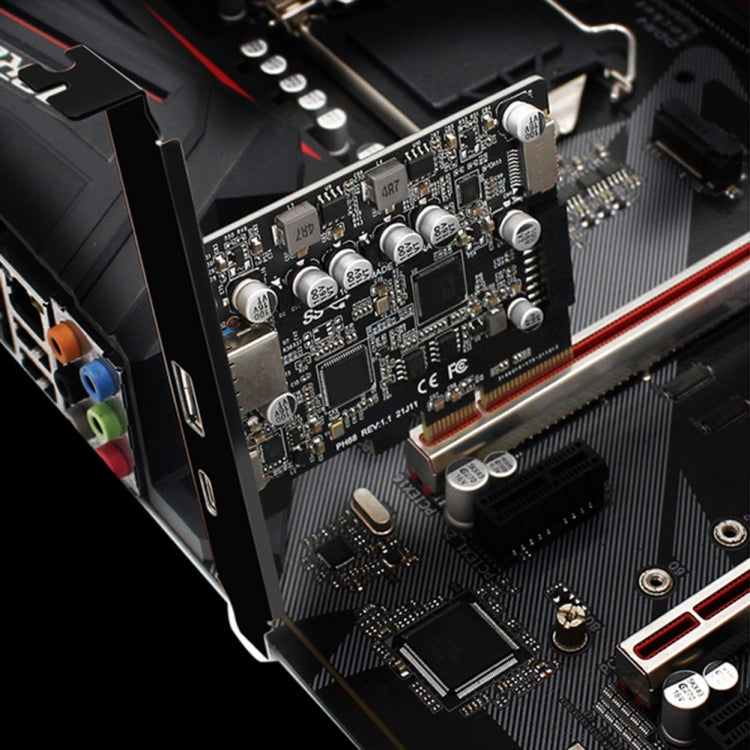 Lisslune | PCIE 3.0 to USB 3.2 expansion card Type-C port front Type-E expansion riser card (PH68)