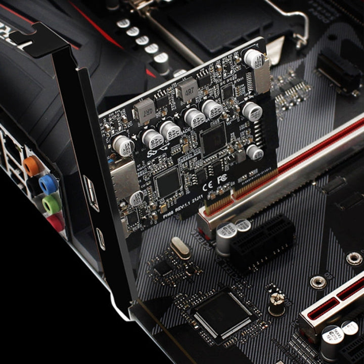 Lisslune | PCIE 3.0 to USB 3.2 expansion card Type-C port front Type-E expansion riser card (PH68)