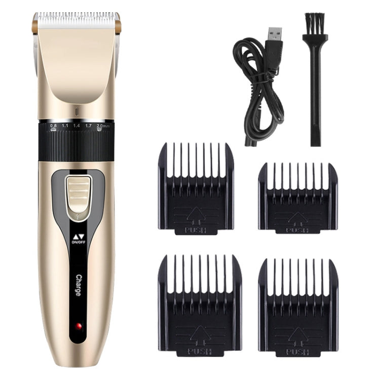 Puppy trimmer Pet electric shaver cat hair clipper set, Color: Yellow Standard