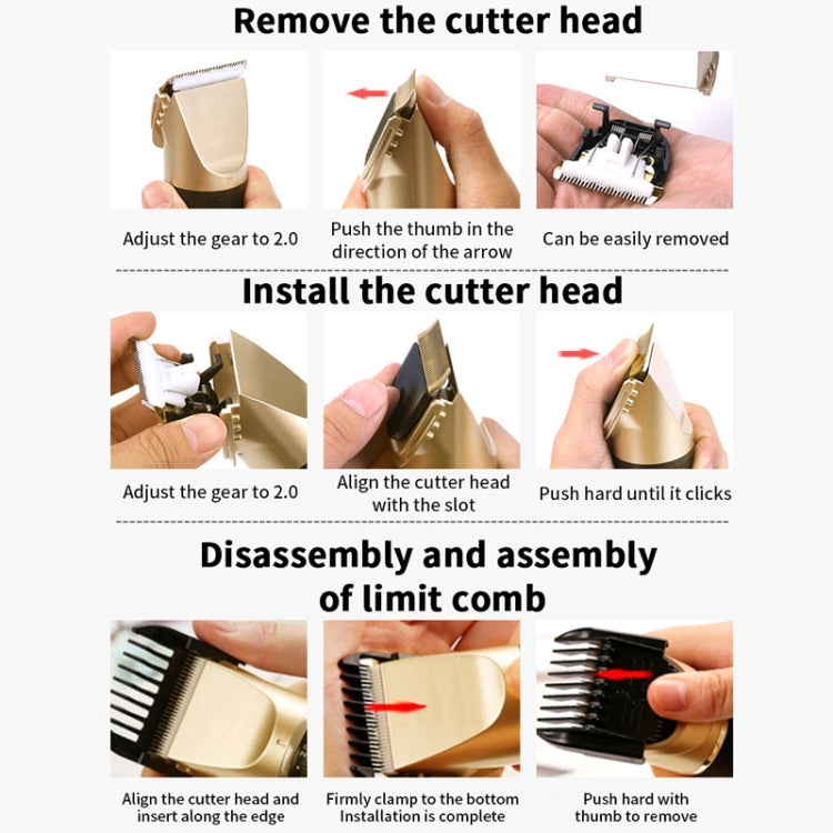 Puppy trimmer Pet electric shaver cat hair clipper set, Color: Yellow Standard