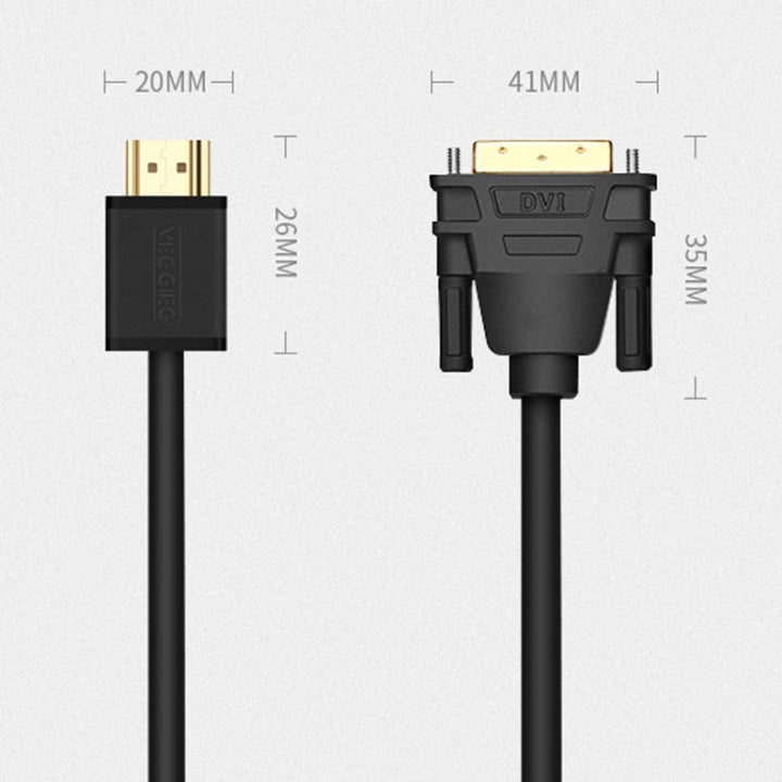 Lisslune | VEGGIEG HDMI to DVI Computer TV HD Monitor Converter Cable can be interchangeable, Length: 15m