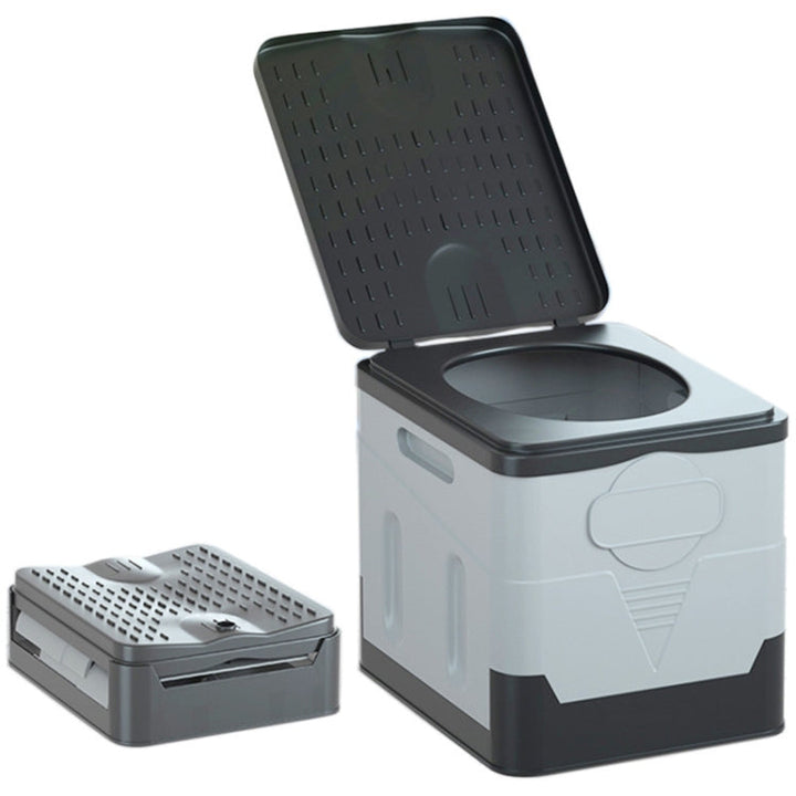 Lisslune | Auto Folding Portable Toilet Outdoor Emergency Mobile Toilet (Dark Gray)