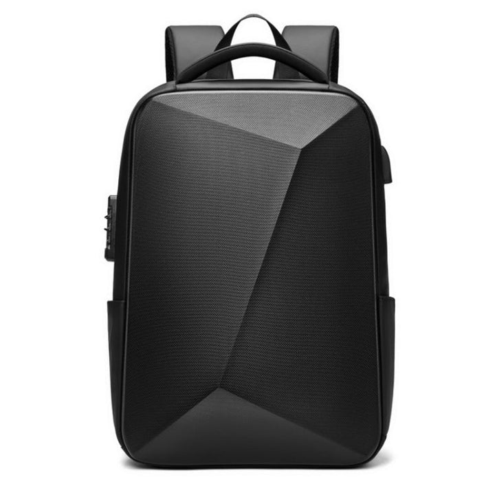 Lisslune | EVA Hard Shell Expandable Laptop Backpack with USB Port Multifunctional Business Travel Backpack (Black)