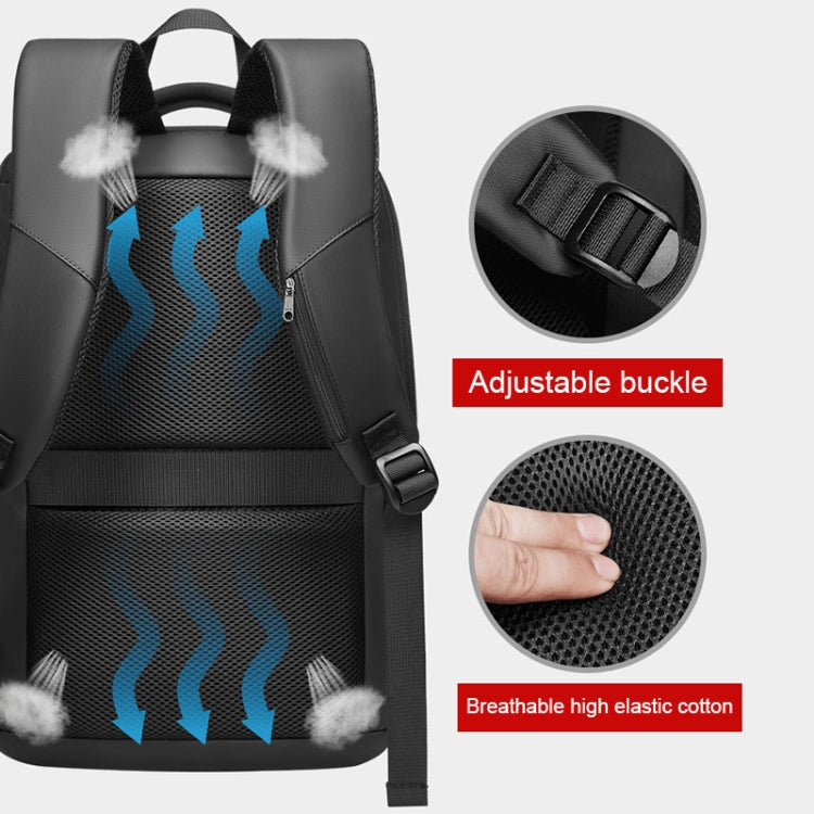 Lisslune | EVA Hard Shell Expandable Laptop Backpack with USB Port Multifunctional Business Travel Backpack (Black)