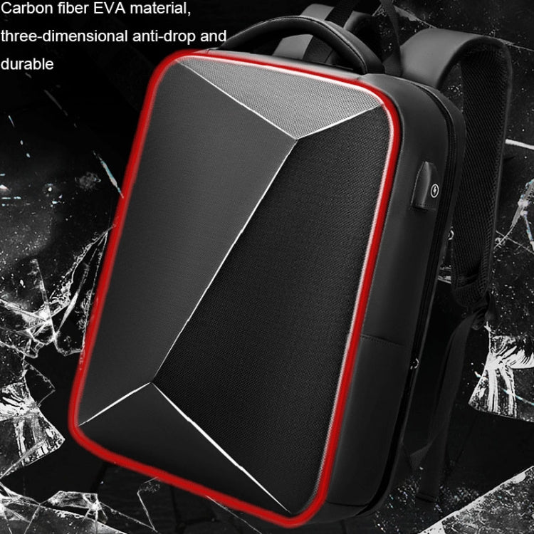 Lisslune | EVA Hard Shell Expandable Laptop Backpack with USB Port Multifunctional Business Travel Backpack (Black)