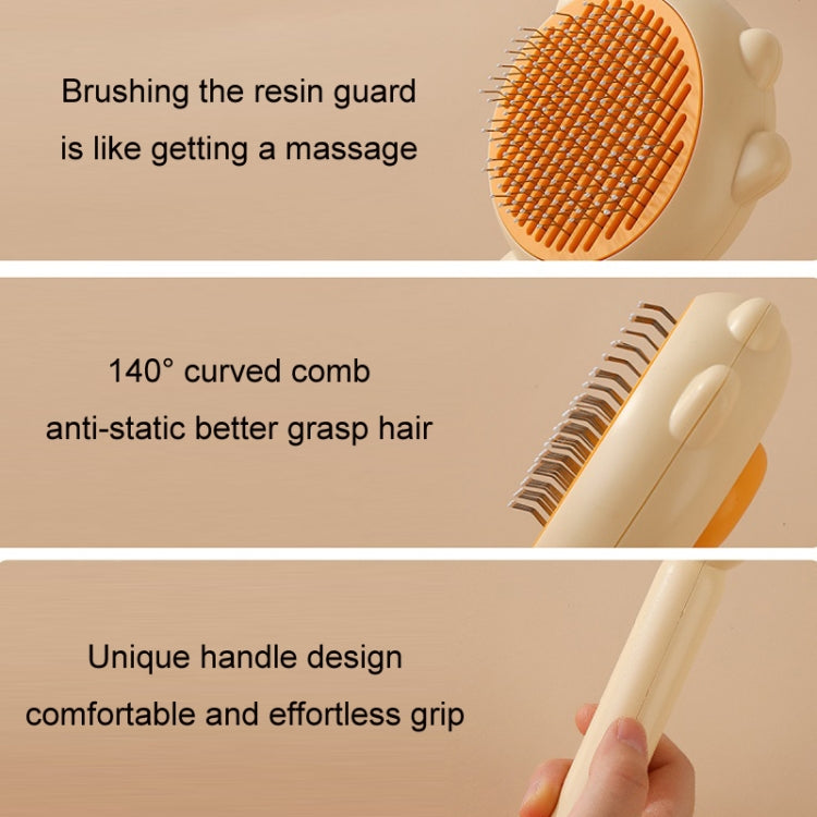 Pet Needle Combing Hair Cleaning Detangling Brush (Yellow)