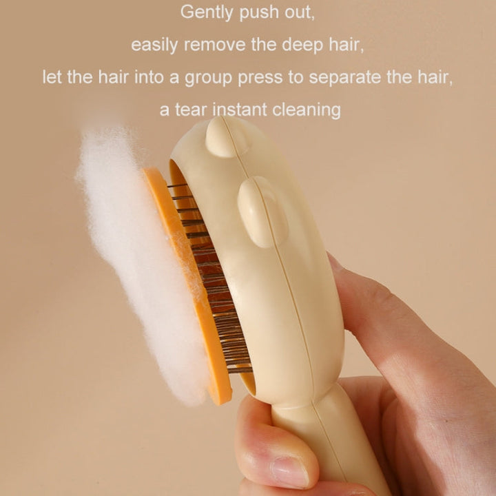Pet Needle Combing Hair Cleaning Detangling Brush (Yellow)
