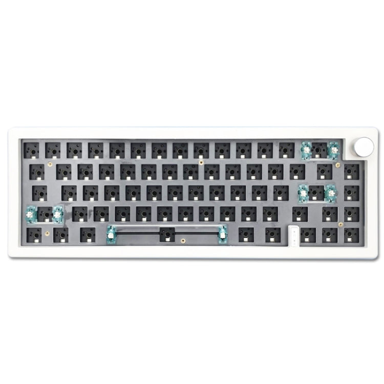 Lisslune | 67 Keys Three-Mode Customized DIY With Knob Mechanical Keyboard Kit Supports Hot Plug RGB Backlight, Color: White