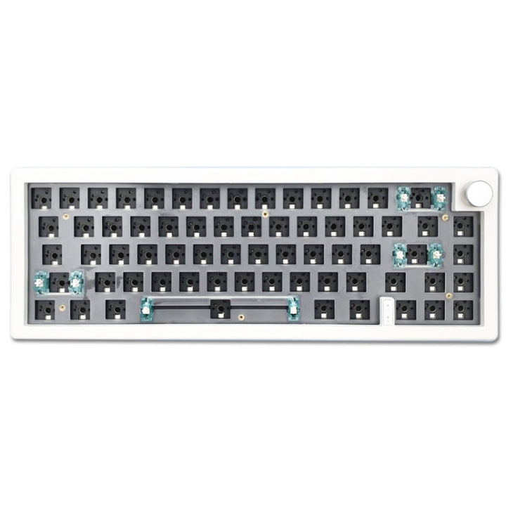Lisslune | 67 Keys Three-Mode Customized DIY With Knob Mechanical Keyboard Kit Supports Hot Plug RGB Backlight, Color: White