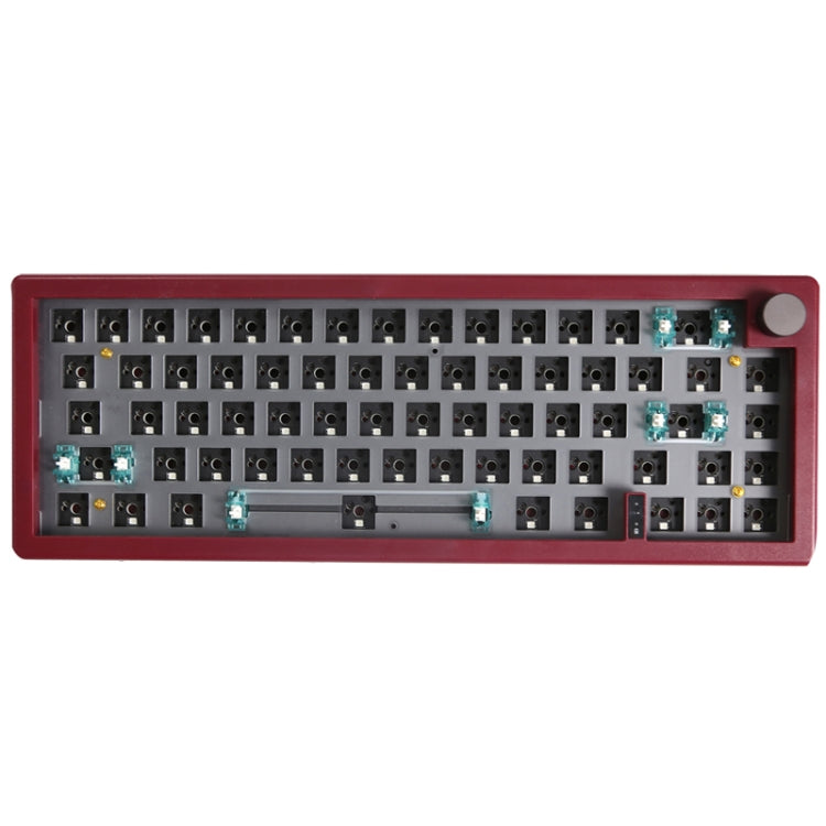 Lisslune | 67 Keys Three-Mode Customizable DIY with Button Mechanical Keyboard Kit Supports Hot Plug RGB Backlight, Color: Chestnut Brown